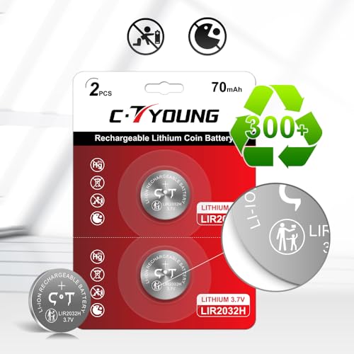 CTYOUNG Baterías recargables LIR2032H 3.7V 4 unidades miniatura 6