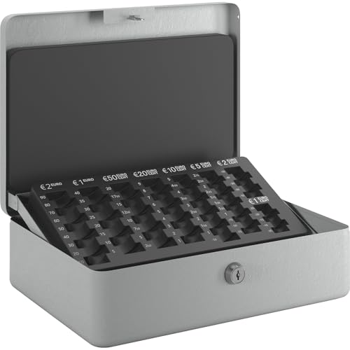 eurokraft basic | Cassetta portadenaro | lavagna per il conteggio | alt x largh x prof 95 x 315 x 230 mm | grigio chiaro