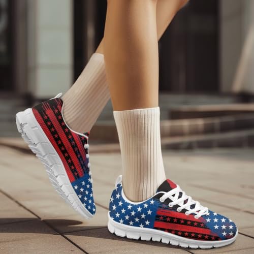 Image of GIFTPUZZ Mens Lace Up Athletic Trainers Running Sneakers Wedge Breathable Gym Lightweight Sports Tennis Shoes