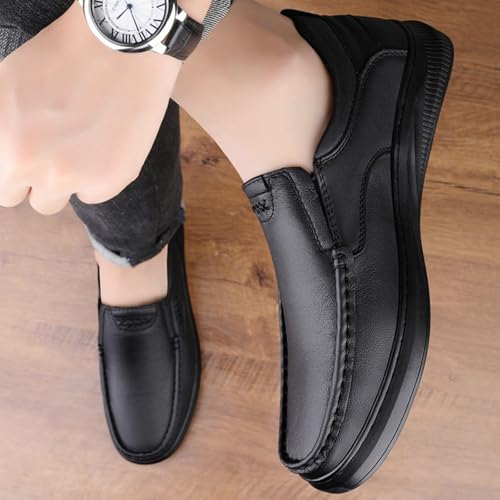 Men'S Fashion Leather Anti-Slip Casual Loafers,Lightweight Soft Sole Slip-On Low Top Comfortable Walking Shoes,for Business Office Driving Shoes4