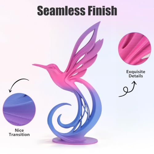 Image of ERYONE Matte PLA Lite Rainbow 3D Printer Filament, Berry Color Changing Filament 1.75mm, Multicolor PLA for 3D Printing, Gradient 1KG Spool (2.2 lbs) Fit Most FDM Printers