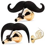 Brasstache 2.0 Combo Pack - [2-Pack] The Original Clip-on Mustache for Brass Instrument Mouthpieces, XL and Handlebar Combo Version (French Horn)