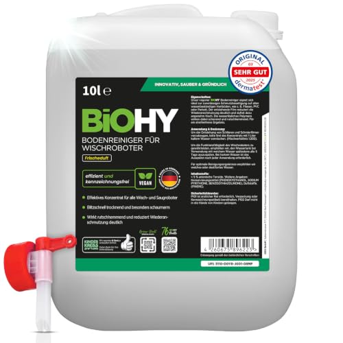 BiOHY Bodenreiniger für Wischroboter (10 Liter Kanister) mit Auslaufhahn