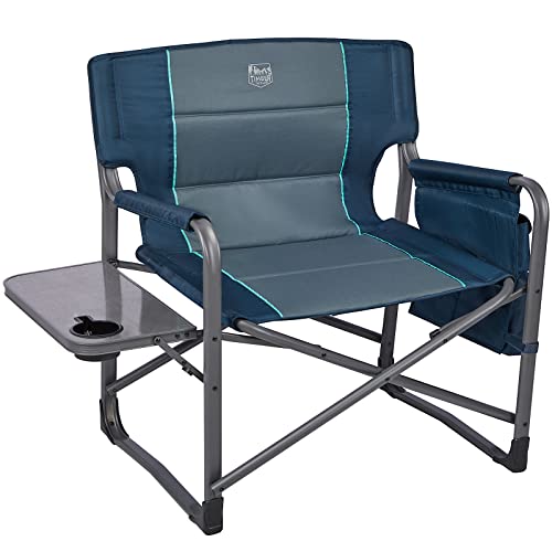 Timber Ridge Xxl Upgraded Oversized Directors Chairs With Foldable Side Table, Detachable Side Pocket, Heavy Duty Folding Camping Chair Up To 600 Lbs Weight Capacity (Brown) Ideal Gift #TOP1