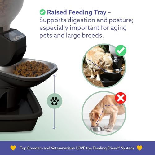 Automatic Dog & Cat Food Feeder with Water Dispenser – Smart Pet Feeder with Portion Control, OLED Display, Anti Jam Design, Battery Operated Dispenser for Medium Pets - Black - Image 5