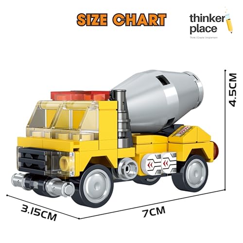 Image of STEM Construction Vehicle Building Blocks Set (83 Pcs) | DIY Cement Truck Toy for Kids 7+ Years (Boys & Girls) | Educational Engineering Toy | Creativity & Problem Solving