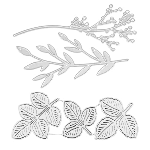 Troqueles De Corte De Hojas De 2 Piezas, Troqueles De Estampado De Metal, Plantillas De Estampado Decorativo De Bricolaje, Decoración 3D De Álbum De Fotos