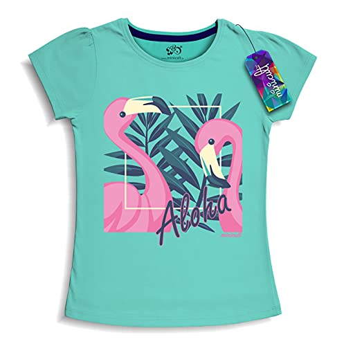 Image of minicult Girls Half sleeeves Cotton Tshirt with Cute Prints and Colorfull (Pink) (Pack of 5)