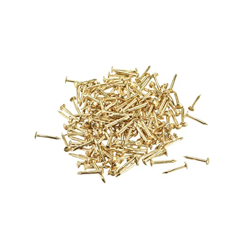 uxcell Total 500pcs Small Tiny Nails 6mm 10mm para bricolaje decorativo en madera miniatura 5