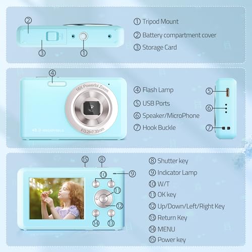 Cámara Digital 48MP FHD 1080P 16X Zoom para Niños - Fernando Cortés