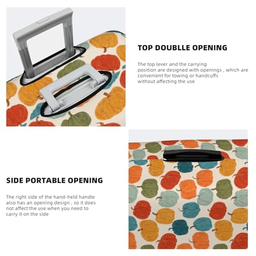 Hand-Drawn Pumpkin Fall Colors Elastic Travel Luggage Covers Dustproof Scratch-Resistant Suitcase Protector Fit 22-24 Inch3