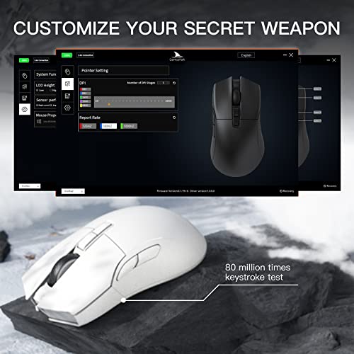Darmoshark N3 Wireless Gaming Mouse,Tri-Mode 2.4G/Usb-C/Bluetooth Mouse Up To 26000Dpi, Paw3395 Optical Sensor,Kailh Gm8.0 Switch,Lightweight 63G,7 Programmable Button,Computer Mouse For Laptop,Pc,Mac #TOP5