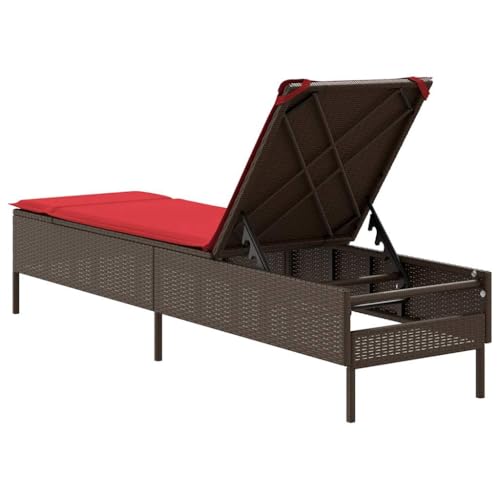 Chaise longue avec coussin amovible réglable et résistante aux intempéries - 7