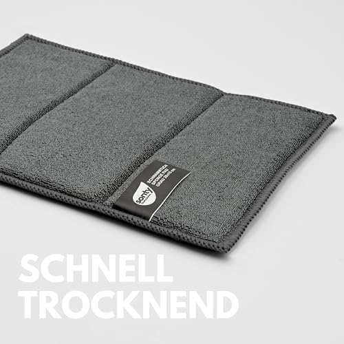 Sonty 6X Spültücher aus Mikrofaser - saugstarker Spüllappen mit Schwammkern für Küche (Anti Fett Pad waschbar, 20 x 15 cm)