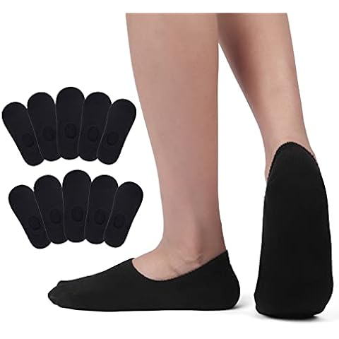 PAUNEW Sneaker Socken Damen 39-42 Schwarz 10 Paar Füßlinge Footies Herren Sportsocken Cover