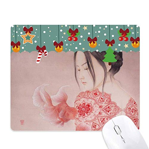 Alfombrilla de ratón original con diseño oriental de corte de papel y pintura