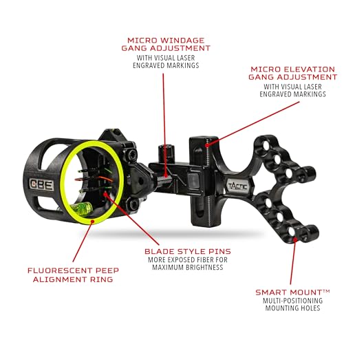 CBE Tactic Bow Sight avec réglage micrométrique Smart Mount - 2