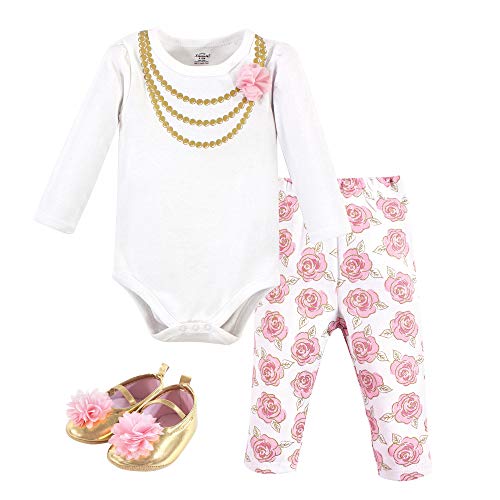 Image of Little Treasure Unisex Baby Cotton Bodysuit, Pant and Shoe Set