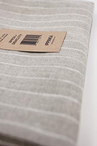 Ippinka Organic Lithuanian Linen Apron - Lightweight And Quick-Drying - With Dishcloth And White Stripes With Middle Pockets #TOP7