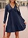 Dokotoo Long Sleeve Dress for Women Spring V Neck Ribbed Knit Empire High Waisted Ruffle Tiered Casual Holiday Dresses Soft A Line Vacation Party Swing Mini Short Tunic Sweater Dress Blue Medium