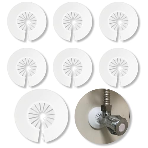 6 PCS Plumbing Cover Plates Plastic Escutcheon Plate Flange Pipe Covers for Bathroom (Apply to 0.4 to 1.14)