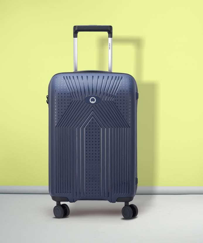 Image of DELSEY Paris ORDENER 66 cms Medium Check-in Polypropylene Hard Sided 8 Wheels Spinner Suitcase /Trolley Bag for Travel with TSA Lock- Blue