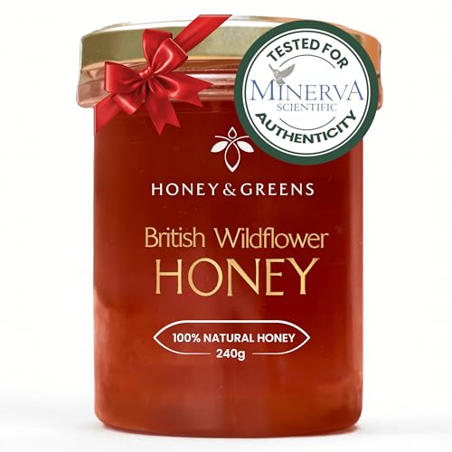 British Wildflower Honey – Raw, Pure & Natural | Unpasteurised Organic-Quality Honey (240g) – Certified Authentic, 0% Added Sugar