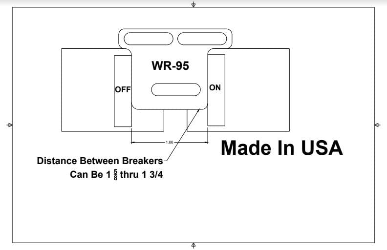 Interruptor de interbloqueo para generador WR-95 compatible con paneles secundarios Siemens, Murray o ITE de 100 amperios miniatura 6