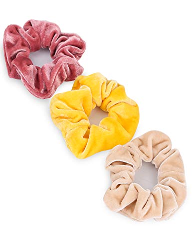 URTHEONE Hair Scrunchies?3 Pcs Velvet Elastic Hair Bands Scrunchy Hair Ties Ropes Scrunchie?Great Gift for for Women or Girls Hair Accessories