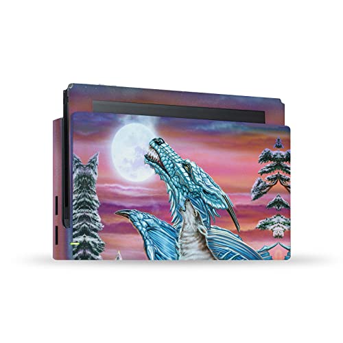 Peau vinyle Nintendo Switch protection totale dock et console design loup et dragon fantastique