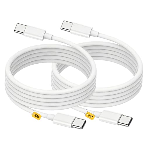 USB C to USB C Charger Cable 2Pack i Phone Type C Charging Lead 2M Long Fast Charging Wire USBC Charger Cables Compatible with iPhone 17 Pro Max/17 Air/16/16 e/16 Pro/15 Plus iPad Pro/Air/Mini Mac