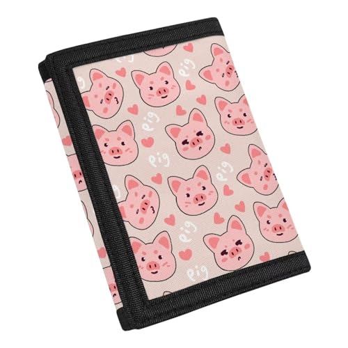 INSTANTARTS Pigs Canvas Wallet Girl's Tri-fold Money Bag Portable Clutch Coin Purse Coin Storage Bag2