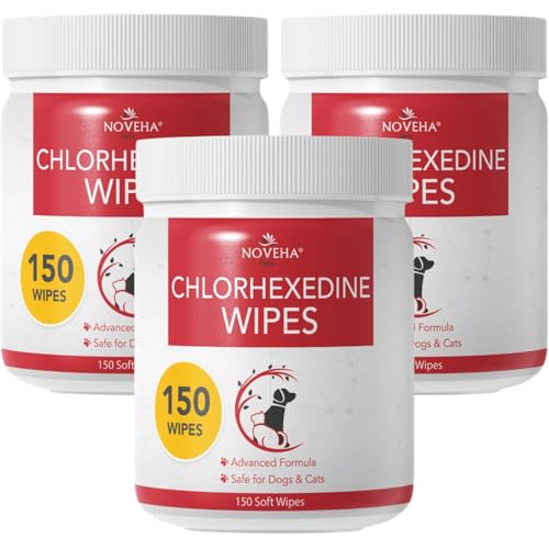 NOVEHA Pet Wipes - Formulated Pet Wipes - for Facial and Finger Folds, Underarms - 3