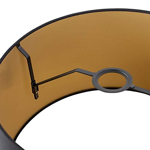 QAZQA rond schuin katoen - Paralume Moderno - luce - Ø 400 mm - Nero - Moderno -