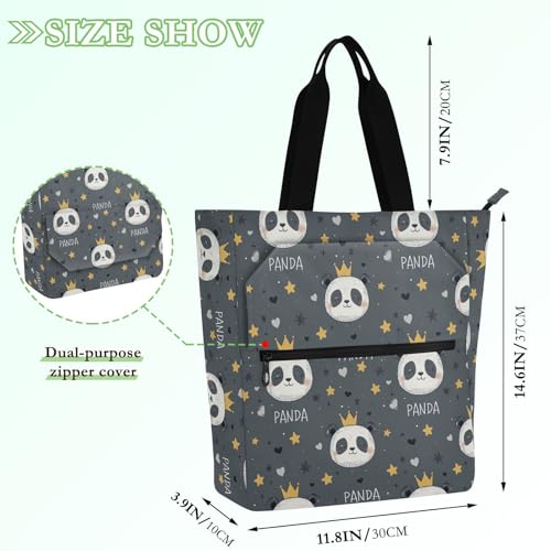 Bolsa de libros de panda blanco para escuela y clases de piano 4