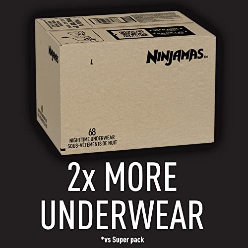 Pampers Ninjamas Nighttime Bedwetting Underwear Boys Size L (64-125 Lbs) 68 Count (Packaging & Prints May Vary) #TOP1