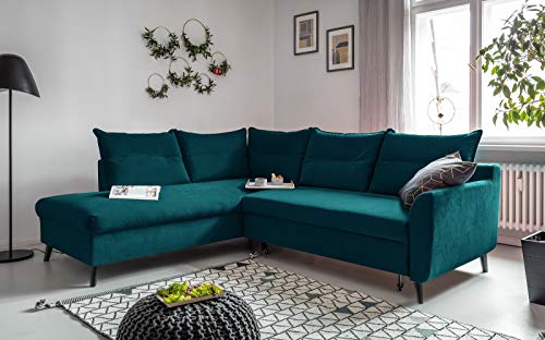 Bobochic - Bergamo - Canapé d'angle L Convertible - 5 Places - Gauche