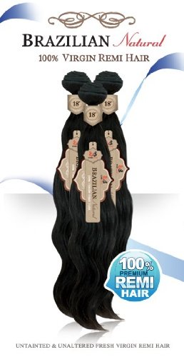 Bobbi Boss 100% Unprocessed Brazilian Virgin Remi Human Hair Weave - Brazilian Natural (Bundle Hair) (20", NATURAL)