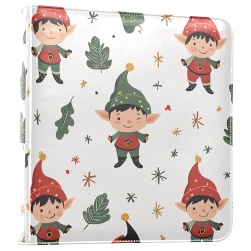 Álbum de Fotos Navideño con Elfos Lindos, Autoadhesivo, Tamaños 3x5, 4x6, 5x7, 6x8, Álbum de Scrapbook DIY de 3 Anillos con 20 Páginas en Blanco, Álbum Magnético miniatura 1