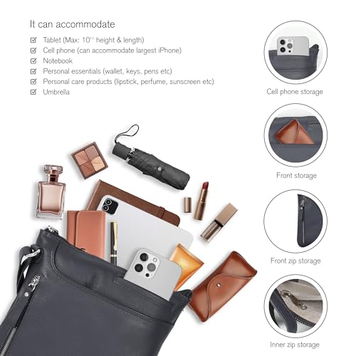 Image of Leather Crossbody Bags for Women - Ladies Sling Handbags - Medium Cross body Purses Handbags - Purses For Women