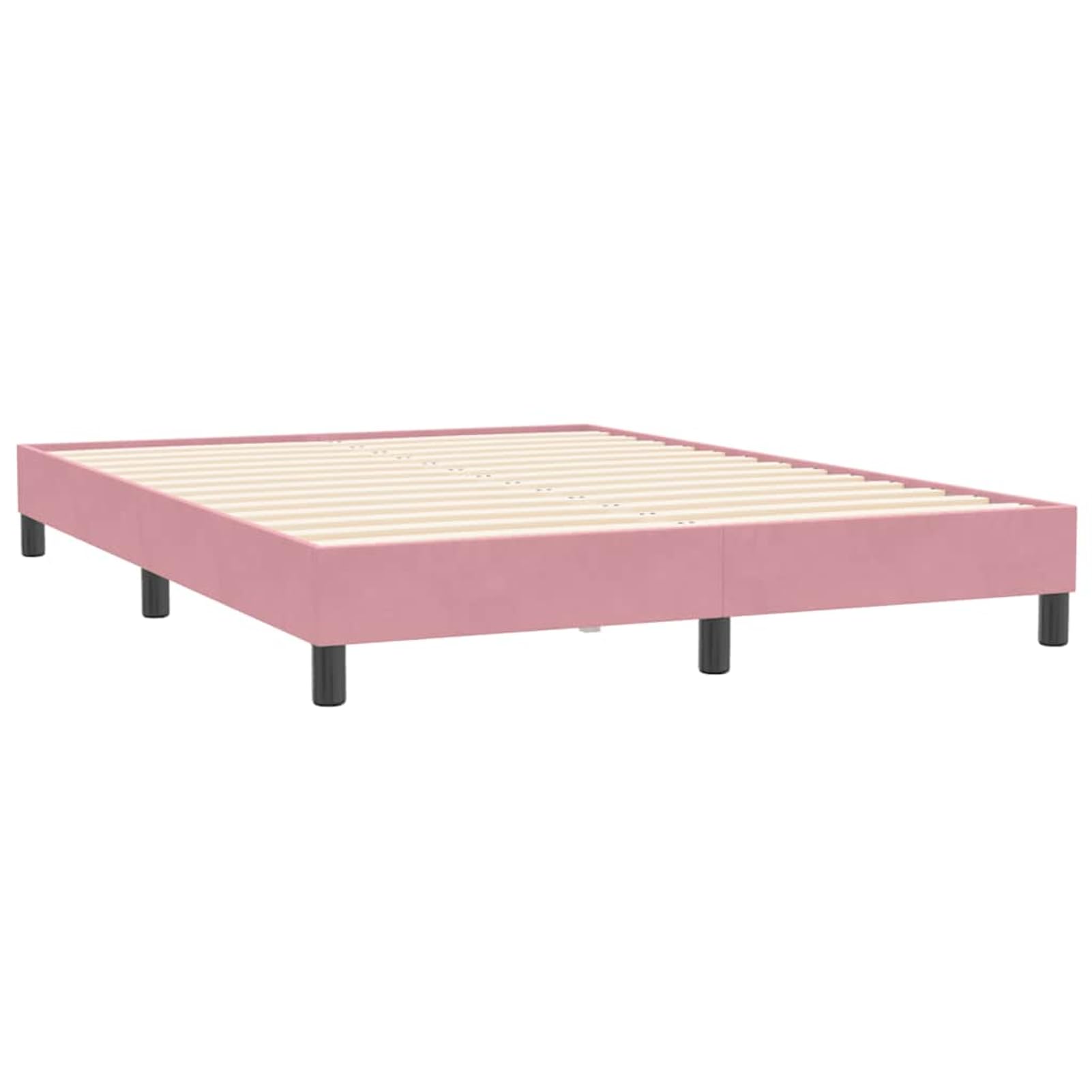 ATOMSTACK MAKER Letto a molle, rosa, 160 x 210 cm, con materasso a molle insacchettate, testiera regolabile in altezza, topper traspirante e rivestimento in velluto, comodo, di supporto, facile da