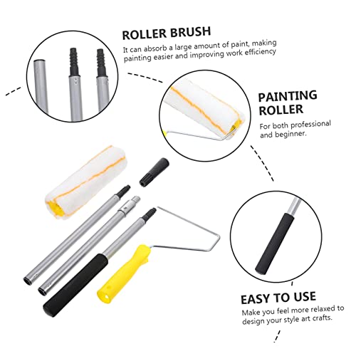 Rodillo de pintura desmontable con mango extensible para manualidades manuales 3