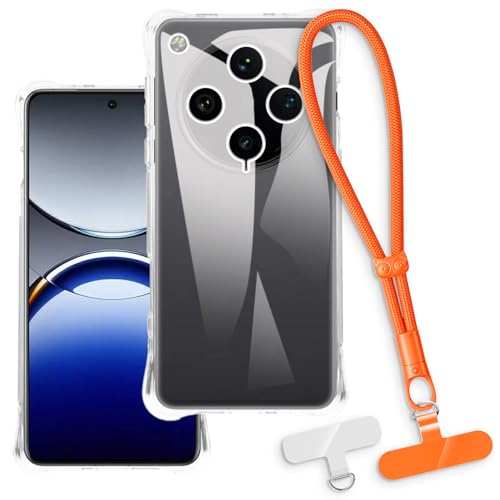 OAGELIM 2-in-1�ی�P�[�X�ƃ��X�g�X�g���b�v OPPO Find X8 Pro 5G �Ƃ̌݊������� ���O���\�ȃ��j���[�h�t���d�b�J�o�[�A����~�ߕ����h�~�O���b�v�n���h�� (�N���A + �I�����W)