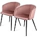 Esszimmerstühle,UR LIVESONG 2er Set Küchenstühle Wohnzimmerstuhl Polsterstuhl Design Stuhl (Pink)