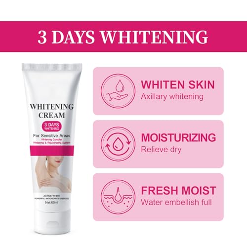 2PC Achsel Aufhellungs Creme, Underarm Whitening Cream, Aufhellende, Snow Bleach Cream für Achselhöhle, Knie, Ellbogen, empfindliche und private Bereiche
