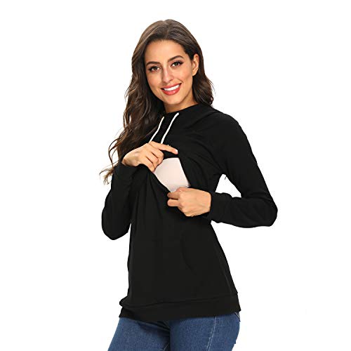 Image of L PATTERN Maternity Tops Women's Nursing Tops Short Sleeve Crew Neck for Breastfeeding Tee Shirts Navy Blue 3 Pieces