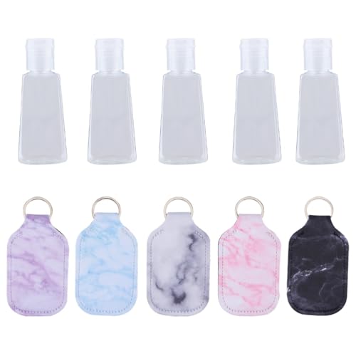 YARNOW 10 piezas Protector de Botella Pequeña con Funda de Neopreno Estampado Mármol para Botellas de Lavado de Manos Ligero y Portátil