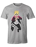 Boruto Camiseta Hombre, Gris, XL