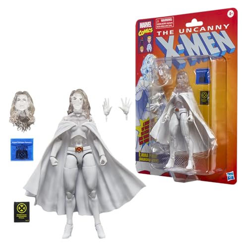 Marvel Legends Series Emma Frost (Diamond Form) Retro Cardback Astonishing X-Men Comics-Inspired Collectible 6-Inch Scale Action Figure