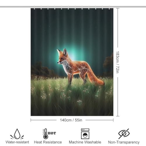 Rideau de douche renard 140x183 cm en tissu polyester imperméable - 4